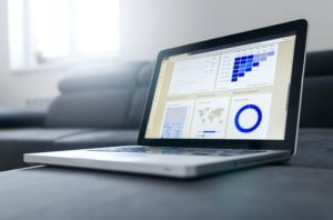 A group of data on a laptop.