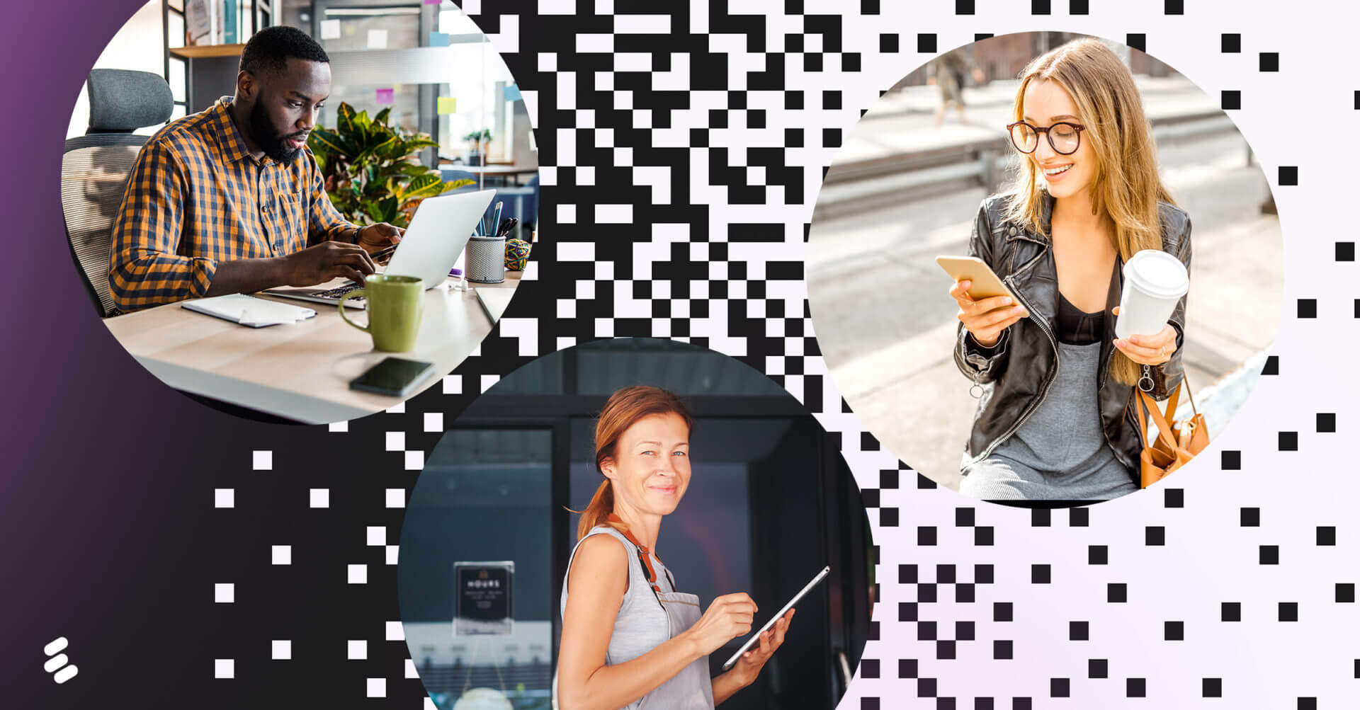 Three customers accessing different devices.