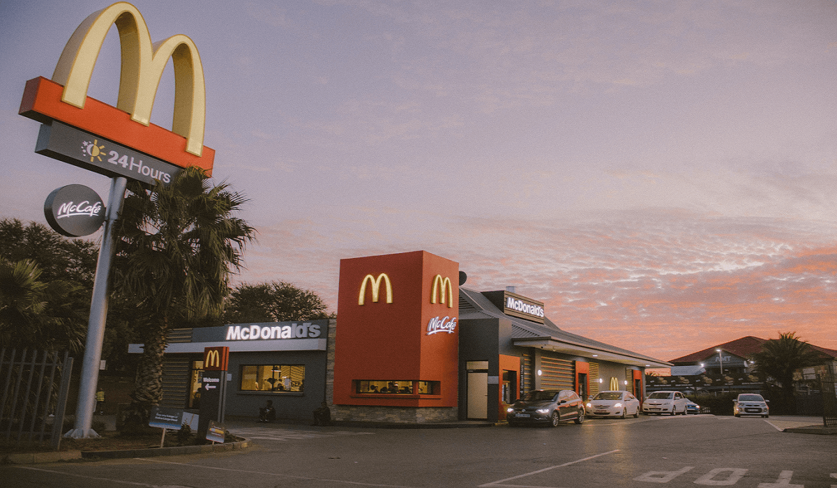 The outside of a McDonald's drive-thru.