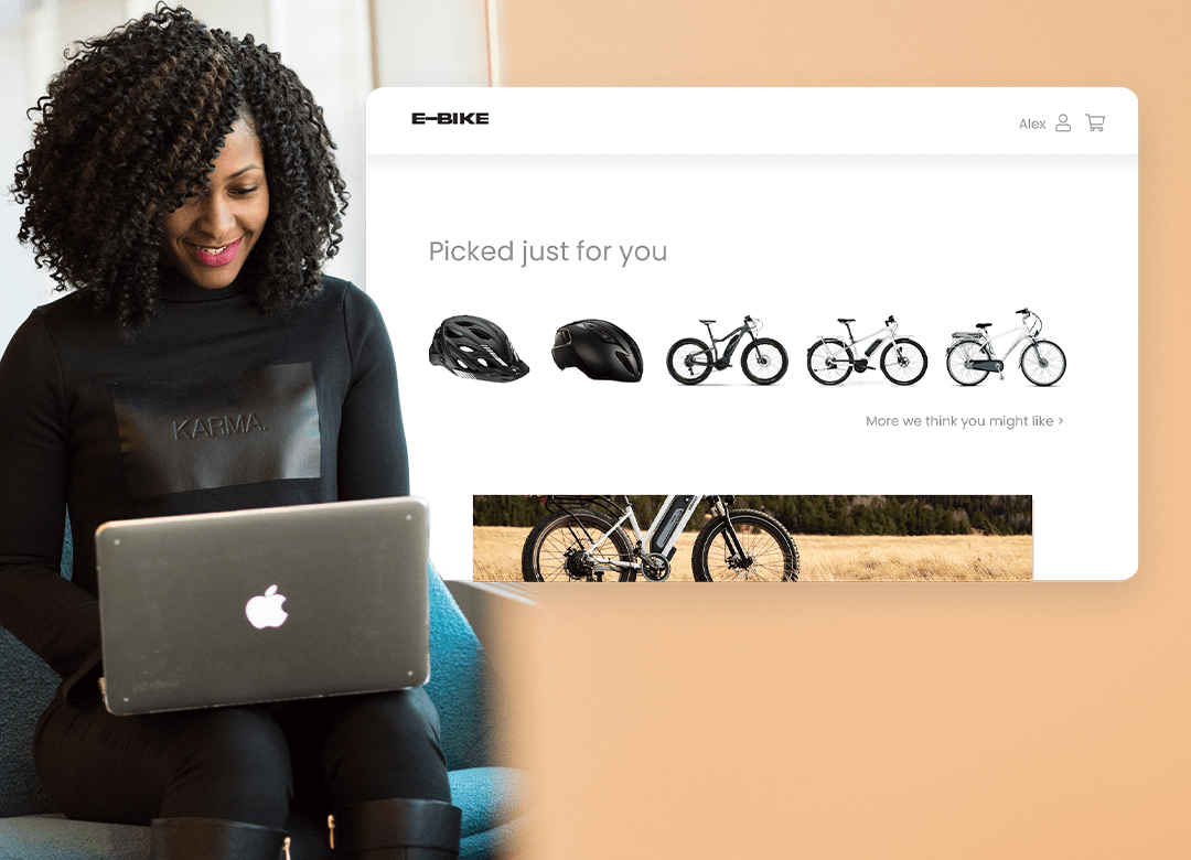 woman shopping for bikes online